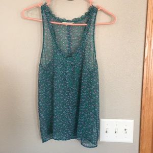 Sheer floral American Eagle tank top